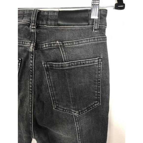 The Kooples Womens 26 Lizy Seamed Paneled Jeans Black Moto Biker Grunge Edgy - Picture 6 of 15